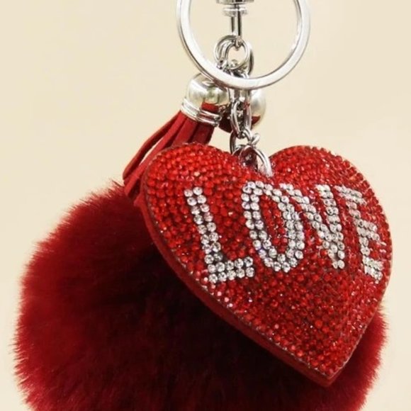 Accessories - "L❤️VE" HEART BLING KEY RING ❤️